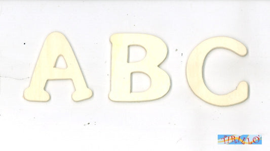DECORAZIONE DECOUPAGE - 26 lettere iniziali alfabeto in legno 4 cm