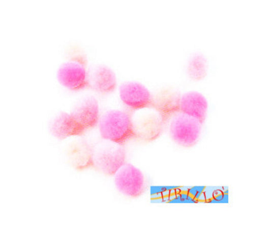 CUCITO CREATIVO - Pompon pon pon 15 mm - 120 pezzi - sfumature di rosa