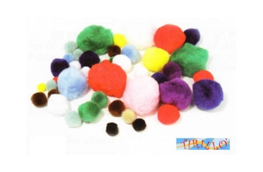 CUCITO CREATIVO - Pon pon colori e misure assortiti - 100 pezzi