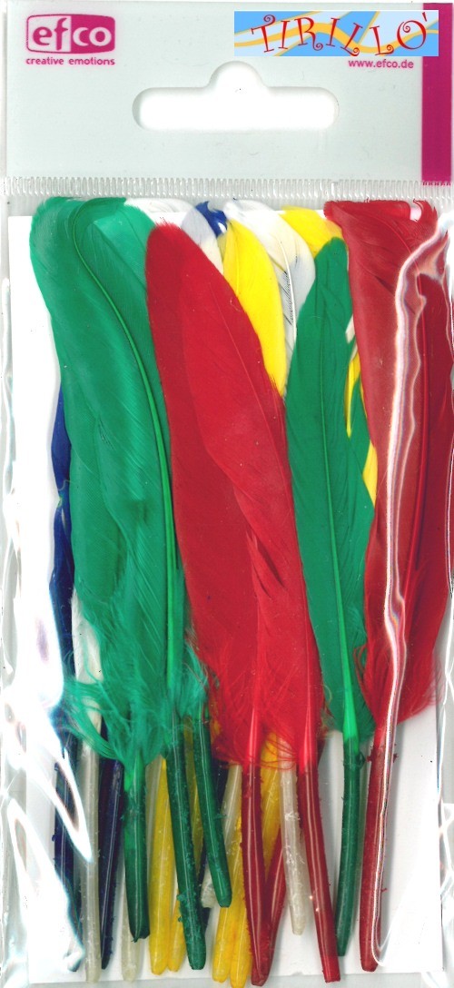 CUCITO CREATIVO - 40 piume penne colorate assortite 12-15 cm