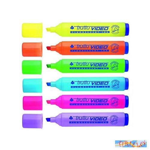 BULLET JOURNALING CARTOLERIA - 6 evidenziatori Tratto Video colori assortiti