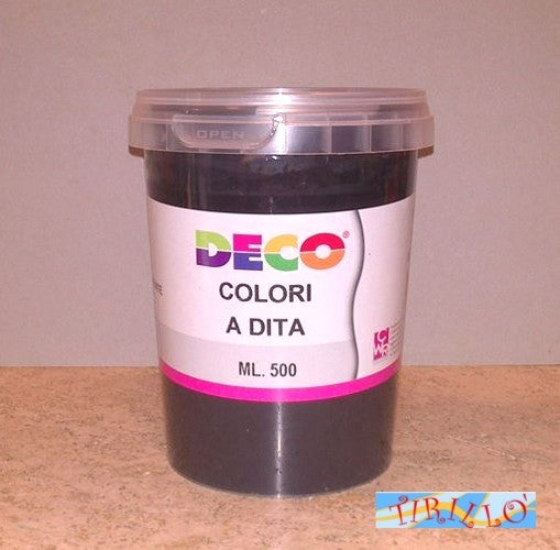 PITTURA DIDATTICA  - 1 barattolo di tempera a dita 500 ml - Nero