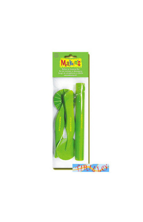 FIMO CERNIT - Set 1 rullo e 2 cutter per FIMO e CERNIT