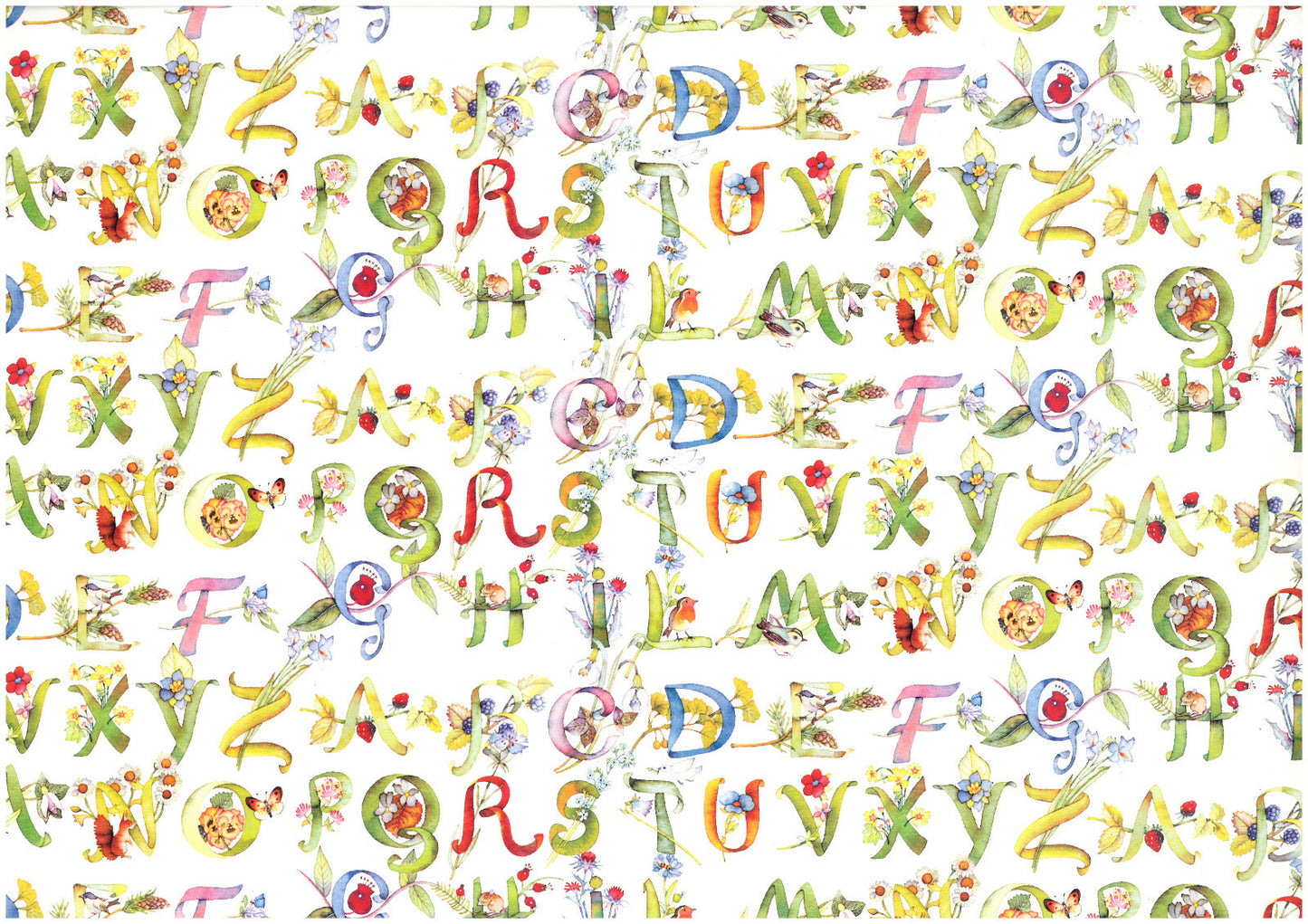 2 fogli carta legatoria découpage e cartonaggio 50x70 cm - Alfabeto