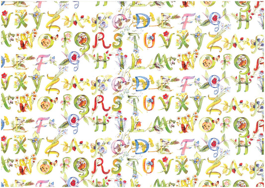 2 fogli carta legatoria découpage e cartonaggio 50x70 cm - Alfabeto