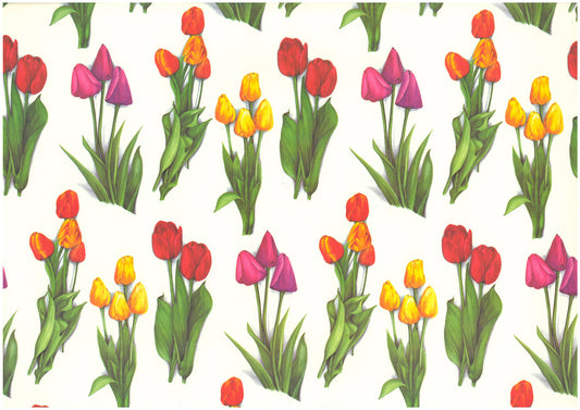 Carta legatoria découpage e cartonaggio 50x70 cm - Mazzi tulipani - 2 fogli