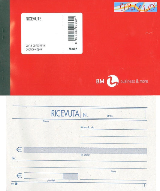 CARTOLERIA UFFICIO - Blocco da 50 ricevute generiche carbonate - 3 pz