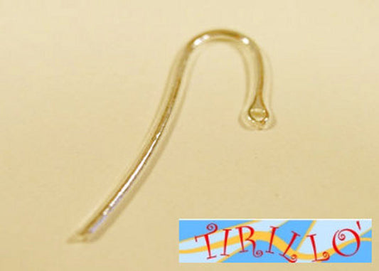 ARGENTO 925 MASSICCIO italiano - 2 monachelle ad amo per orecchini - colore oro