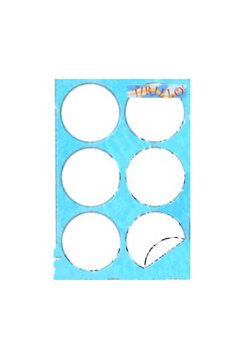 CARTOLERIA UFFICIO -Pacco 100 fogli etichette autoadesive rotonde bianche 8,5cm