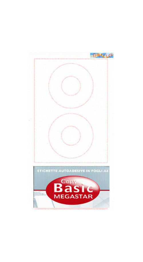 CARTOLERIA UFFICIO - Pacco da 100 fogli di etichette autoadesive per cd - bianco