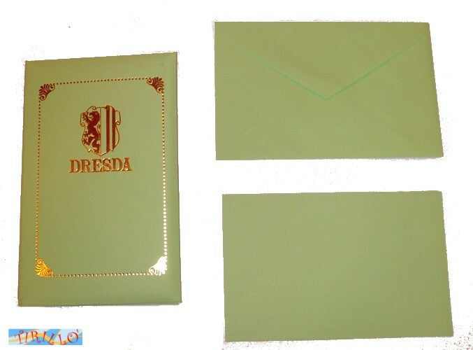 PARTECIPAZIONI - Taschetta 10 buste + 10 biglietti Dresda 9x14 cm - Verde 2 pz