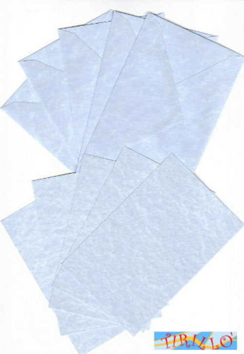 CARTA DA LETTERA AUGURI - 10 buste + 10 cartoncini 9x14 cm - Azzurro
