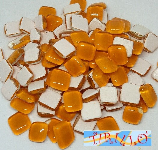 MOSAICO - Tessere mosaico vetro irregolari 1x1 cm - 1 kg/1000 pezzi - Arancio