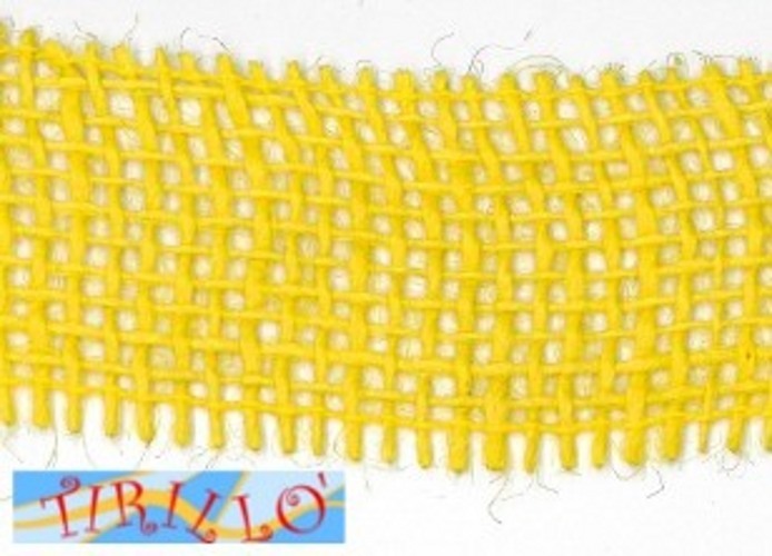 MERCERIA - 15 metri di nastro di juta altezza  4,5 centimetri - Giallo
