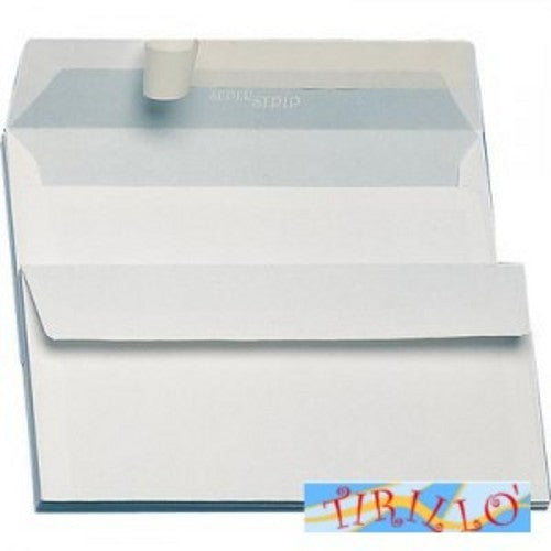 UFFICIO - 200 buste bianche ufficio lettera commerciale con adesivo - 11x23 cm