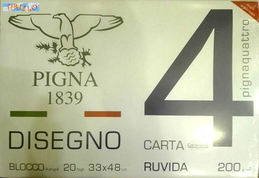 DISEGNO - Album da disegno Pigna ruvido con angoli 200 gr 33x48 cm 20 fogli
