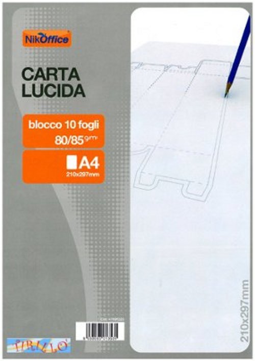 CARTOLERIA DISEGNO - 5 blocchi di carta lucida da 10 fogli - 21x29,7 cm