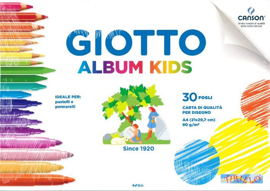 PITTURA SCUOLA - Album disegno Giotto kids A4 21x29,7 cm 30 fogli - 2 pz