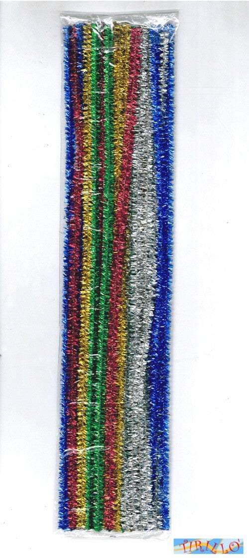 DECORAZIONE NATALE - 50 scovolini lamè 30 cm - Colori assortiti