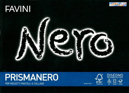 DISEGNO - Album da disegno Favini Nero 10 fogli neri 128 g - 24x33 cm - 2 pz