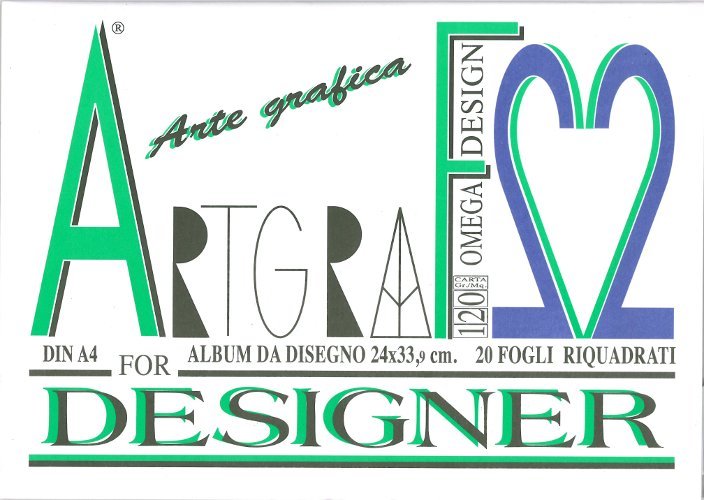 DISEGNO - Album da disegno Artgraf 20 fogli riquadrati 240 g - 33x48 cm