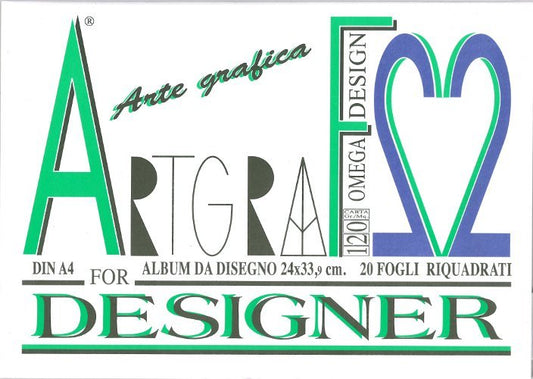 DISEGNO - Album da disegno Artgraf 20 fogli riquadrati 240 g - 33x48 cm