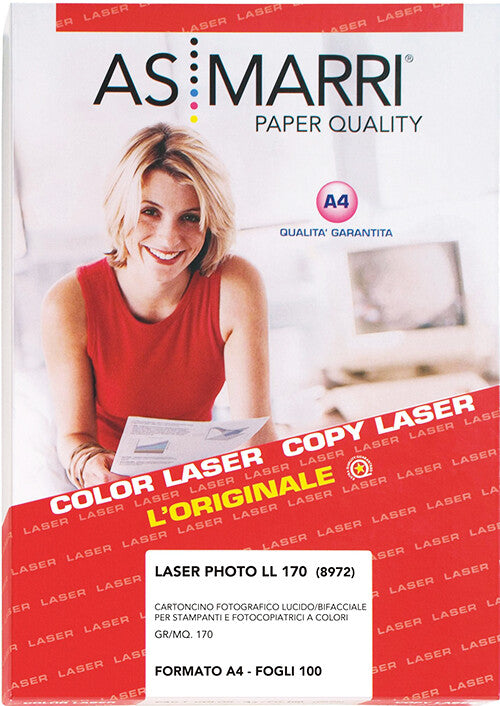 CARTOLERIA UFFICIO - 20 fogli di carta foto laser bianca patinata A4 200 g