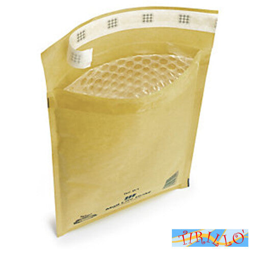 UFFICIO - 10 buste imbottite avana con adesivo - 18x26 cm