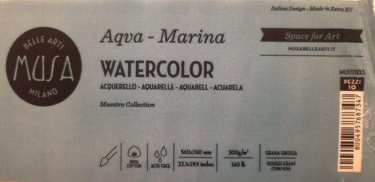 PITTURA ACQUERELLO-2 fogli carta cotone acquerello 56x76 cm 300 gr grana grossa