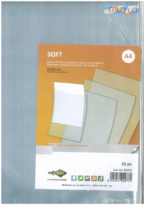 CARTOLERIA UFFICIO - 50 buste a sacco portadocumenti - 22x30 cm