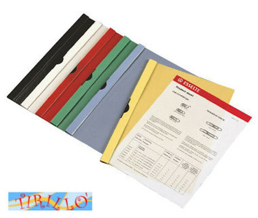 CARTOLERIA UFFICIO -5 cartelline porta documenti in plastica con clip - 22x31 cm