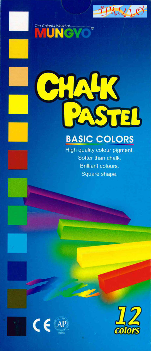 DISEGNO ARTE - Gessetti gessi pastelli quadrati - 12 colori