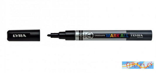 Pennarello marker ad acqua indelebile permanente Lyra Mark All - Nero