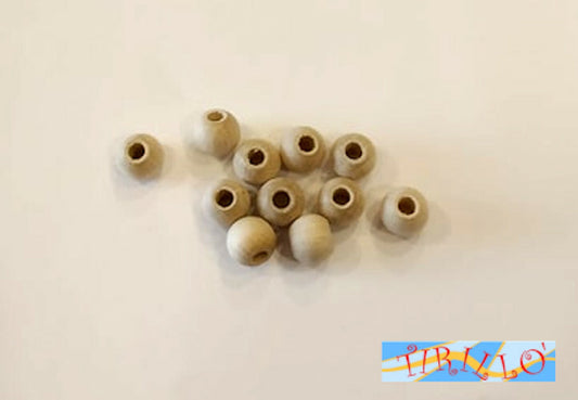 BIGIOTTERIA LEGNO - 50 palline perle di legno forate - 8 mm