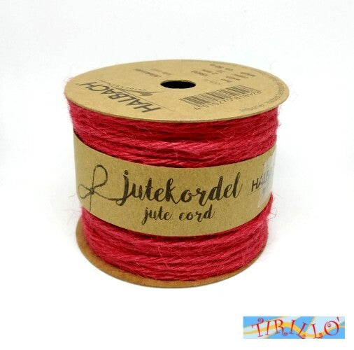 DECORAZIONE BOMBONIERE - 1 gomitolo da 50 metri spago di juta 2 mm - Rosso
