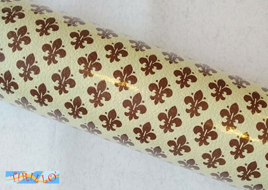 CARTONAGGIO DECORAZIONE - Rotolo carta adesiva 49 cm x 3 metri - Giglio marrone