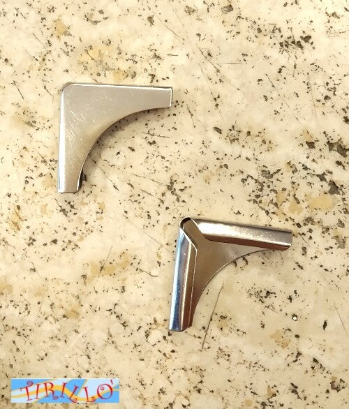 SCRAPBOOKING - 12 angoli metallici curvi per libri 27 mm - color acciaio
