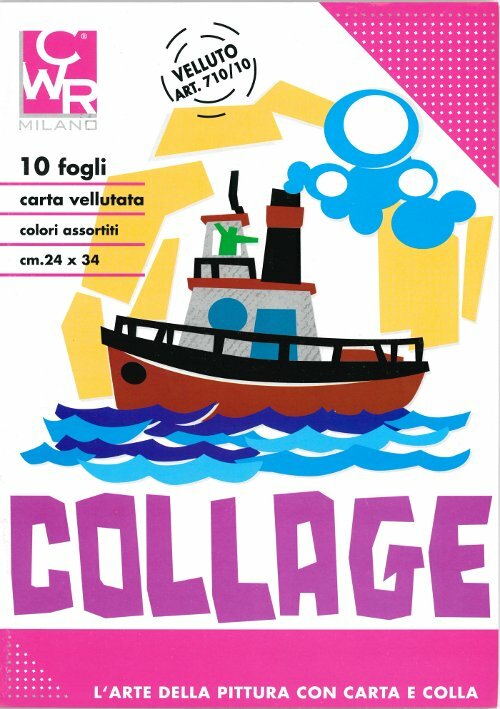 DIDATTICA SCUOLA - 10 fogli carta collage vellutata 24x34 cm - colori assortiti
