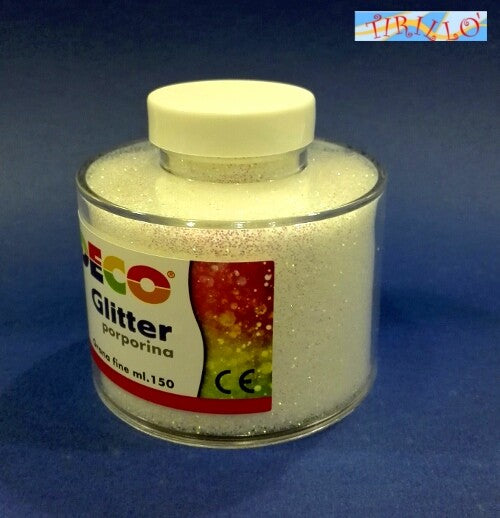 SCRAPBOOKING - Glitter brillantini 150 ml - Bianco iridescente