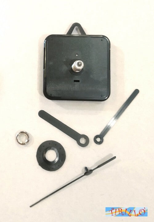DECORAZIONE - Meccanismo al quarzo per orologio + lancette - asse 9 mm