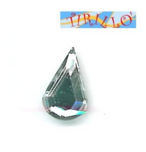 CUCITO - 10 strass cabochon in plexiglass a goccia 13x7,8 mm - Crystal