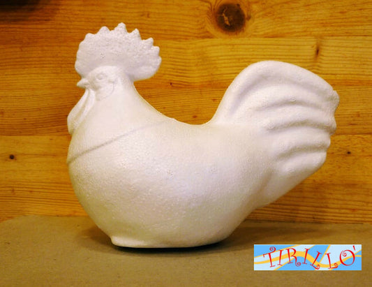 PATCHWORK DECORAZIONE - Gallo galletto di polistirolo pieno 16 cm - 2 pz