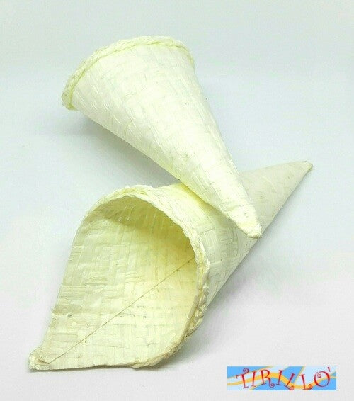 MATRIMONIO DECORAZIONI- 4 coni porta riso matrimonio 16 cm - Intrecciato