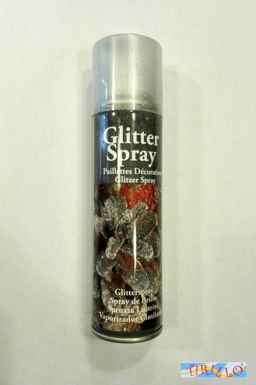 DECORAZIONE NATALE - 1 bomboletta glitter brillantiini spray argento - 100 ml