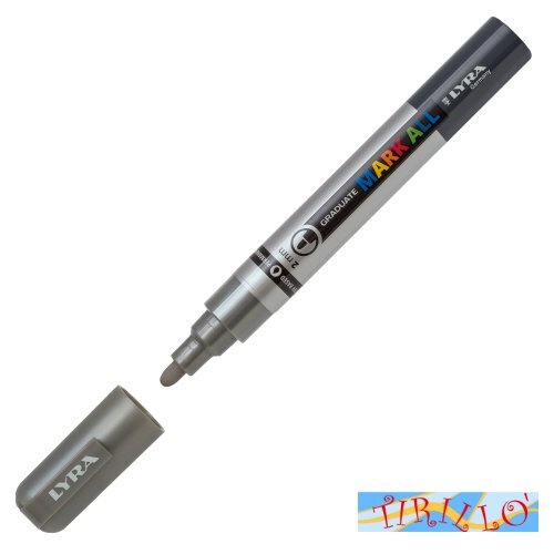 Pennarello marker ad acqua indelebile permanente Lyra Mark All - Argento
