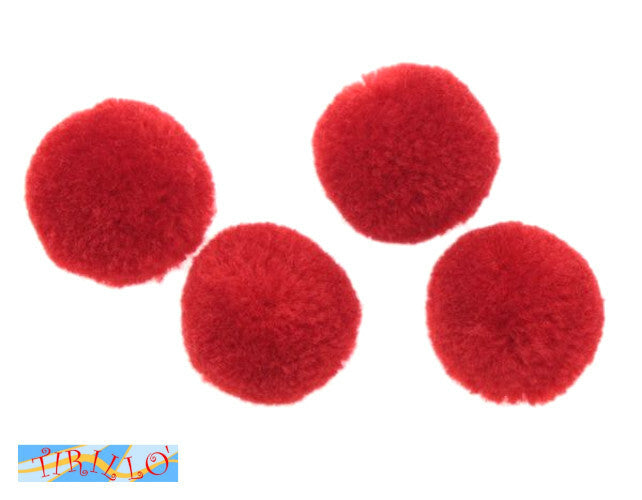 CUCITO CREATIVO - Pon pon pompon 25 mm - 70 pezzi - rosso