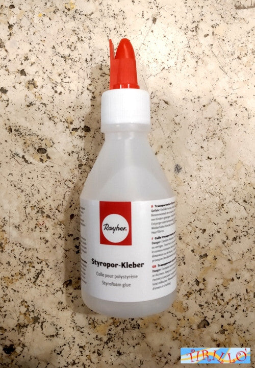 DECORAZIONE - 1 tubetto colla per polistirolo con spatola e beccuccio - 90 g
