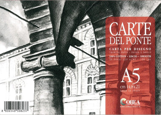 PITTURA - Album da disegno Carte del Ponte 100% cotone 20 fogli 220 gr