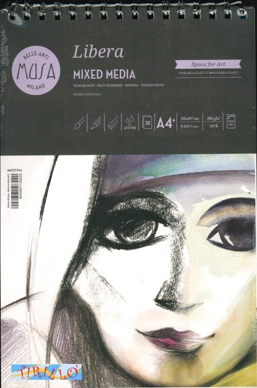 DISEGNO -Album sketchbook tecniche miste Musa Belle Arti A4 30 fogli 250 gr