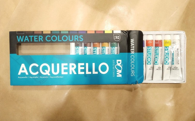 PITTURA AD ACQUERELLO - Acquerelli in tubetto - 12 tubi da 12 ml